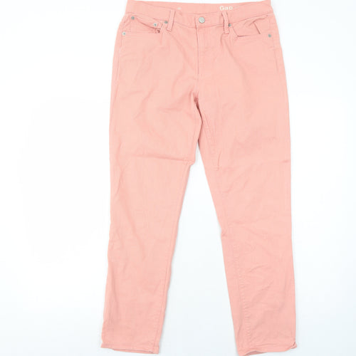 Gap Womens Pink Cotton Straight Jeans Size 10 Regular Zip