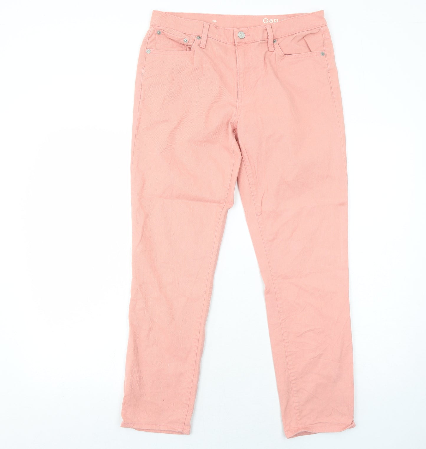 Gap Womens Pink Cotton Straight Jeans Size 10 Regular Zip