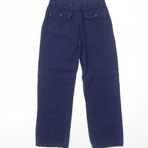 Mountain Warehouse Boys Blue Cotton Chino Trousers Size 9-10 Years Regular Zip