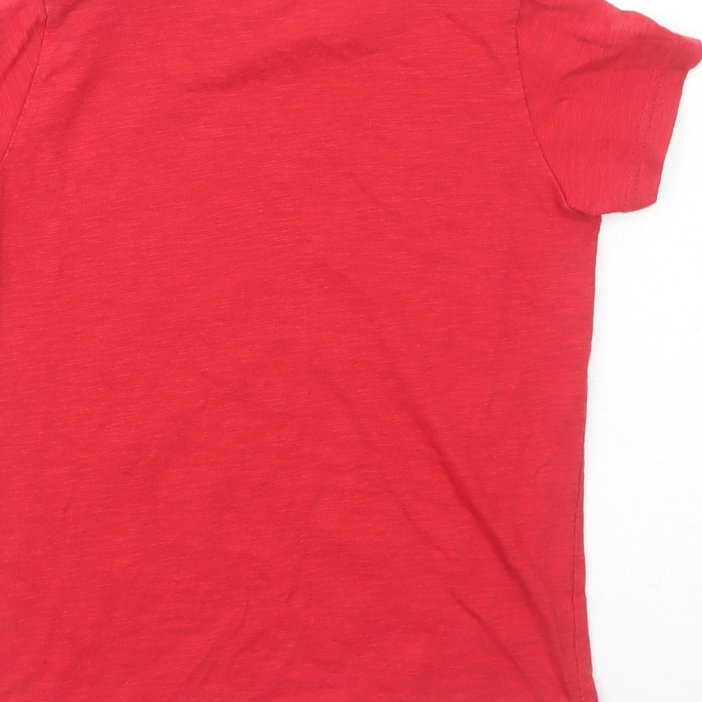 NEXT Boys Red Cotton Basic T-Shirt Size 7 Years Round Neck Pullover - Angry Birds