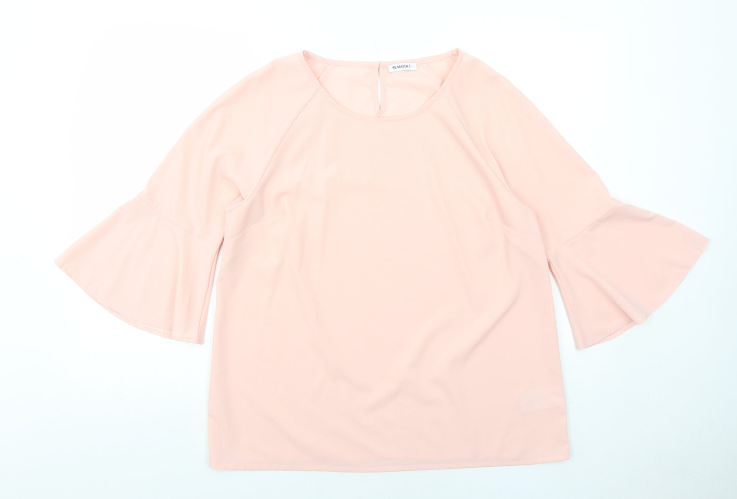 Damart Womens Pink Polyester Basic Blouse Size 16 Round Neck