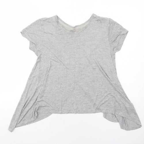 Marks and Spencer Womens Grey Viscose Basic T-Shirt Size 10 Round Neck Pullover