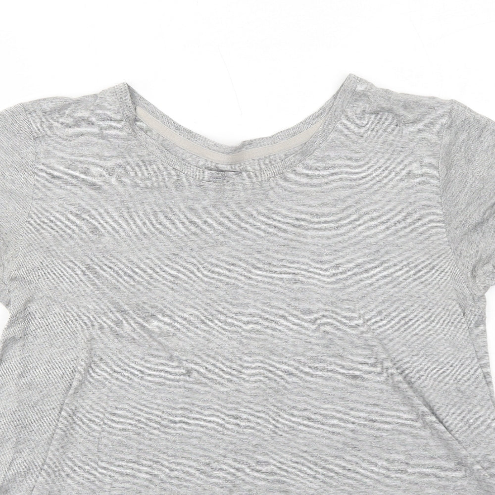 Marks and Spencer Womens Grey Viscose Basic T-Shirt Size 10 Round Neck Pullover