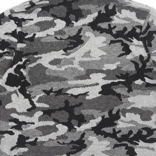 Very Boys Black Camouflage Viscose Basic Polo Size 6 Years Collared Zip