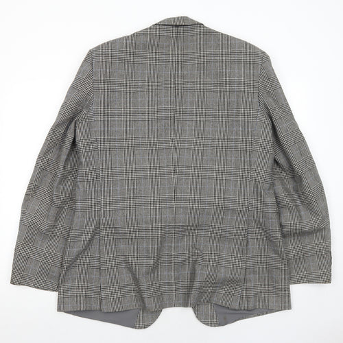 Quality Clothes Mens Grey Plaid Polyester Jacket Suit Jacket Size 42 Regular