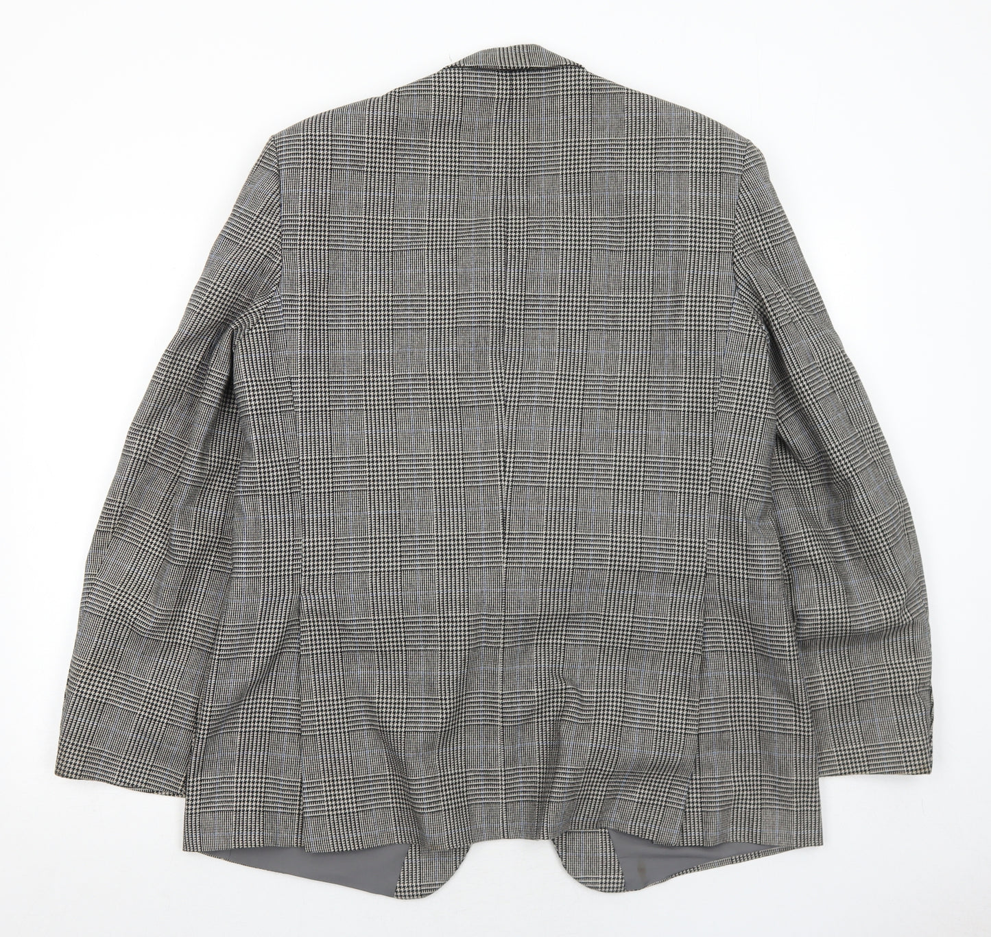 Quality Clothes Mens Grey Plaid Polyester Jacket Suit Jacket Size 42 Regular