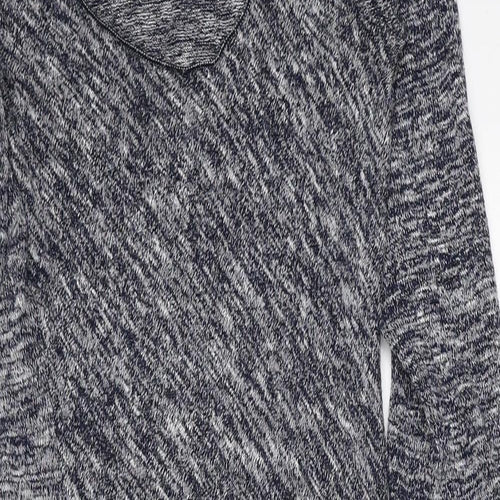 Studio M Womens Blue Polyester Jumper Dress Size S V-Neck Pullover