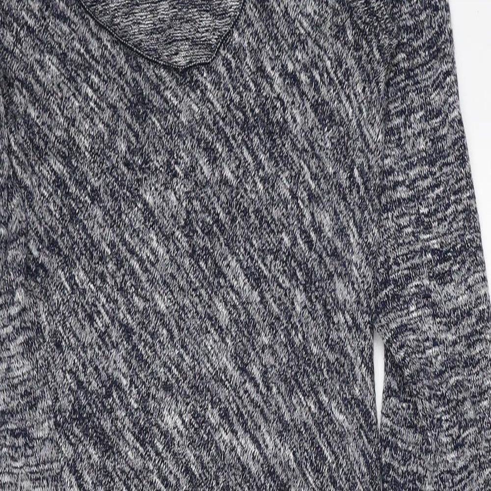 Studio M Womens Blue Polyester Jumper Dress Size S V-Neck Pullover