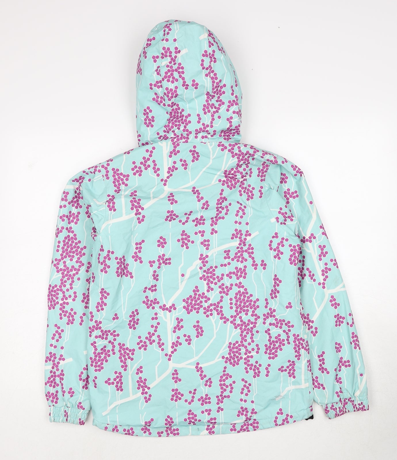 Trespass Girls Blue Geometric Windbreaker Jacket Size 11-12 Years Zip