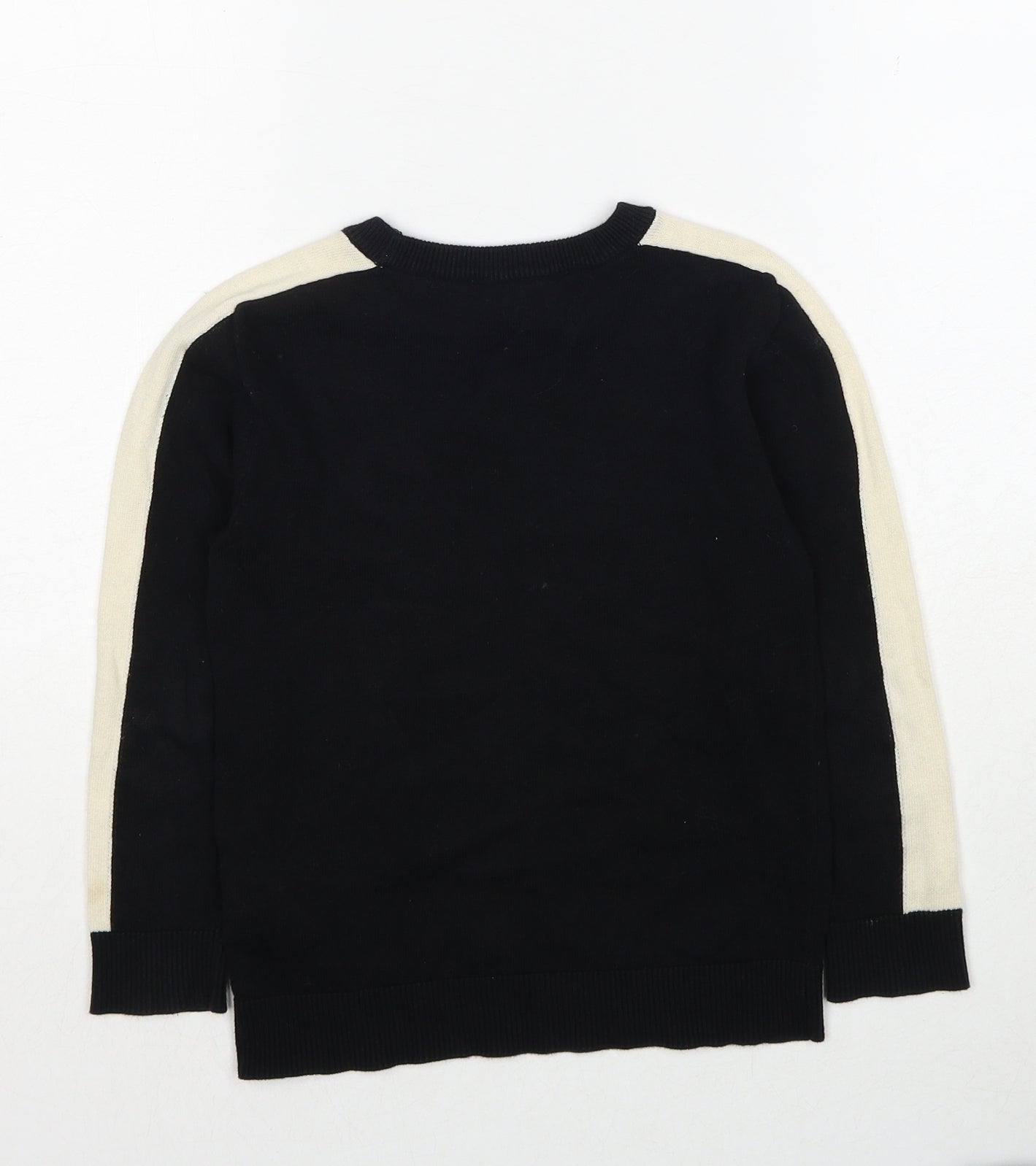 H&M Boys Black Round Neck Cotton Pullover Jumper Size 5-6 Years Pullover