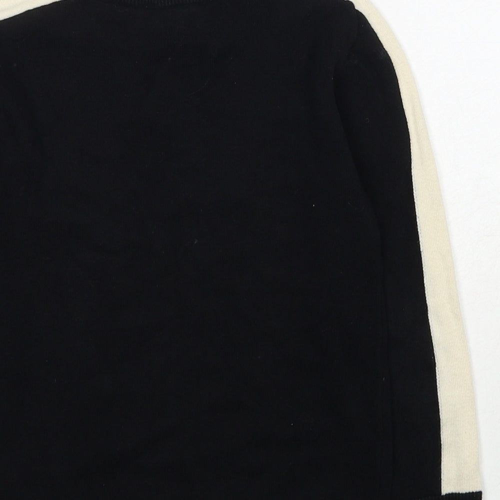 H&M Boys Black Round Neck Cotton Pullover Jumper Size 5-6 Years Pullover