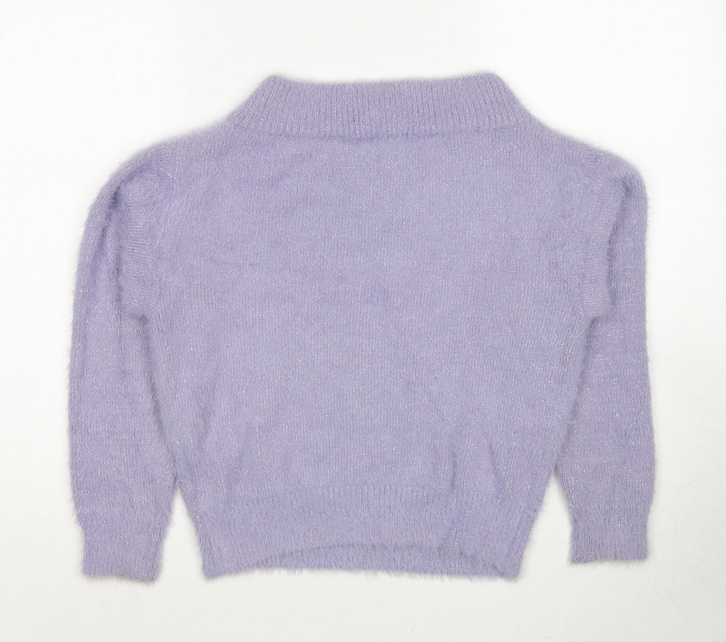 Magestic Legon Womens Purple V-Neck Polyester Pullover Jumper Size M
