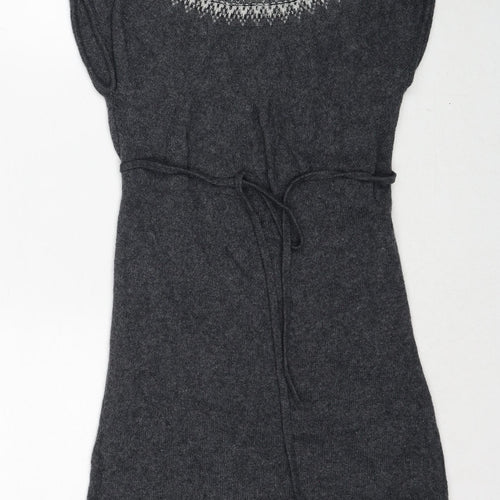 H&M Womens Grey Round Neck Polyamide Pullover Jumper Size S