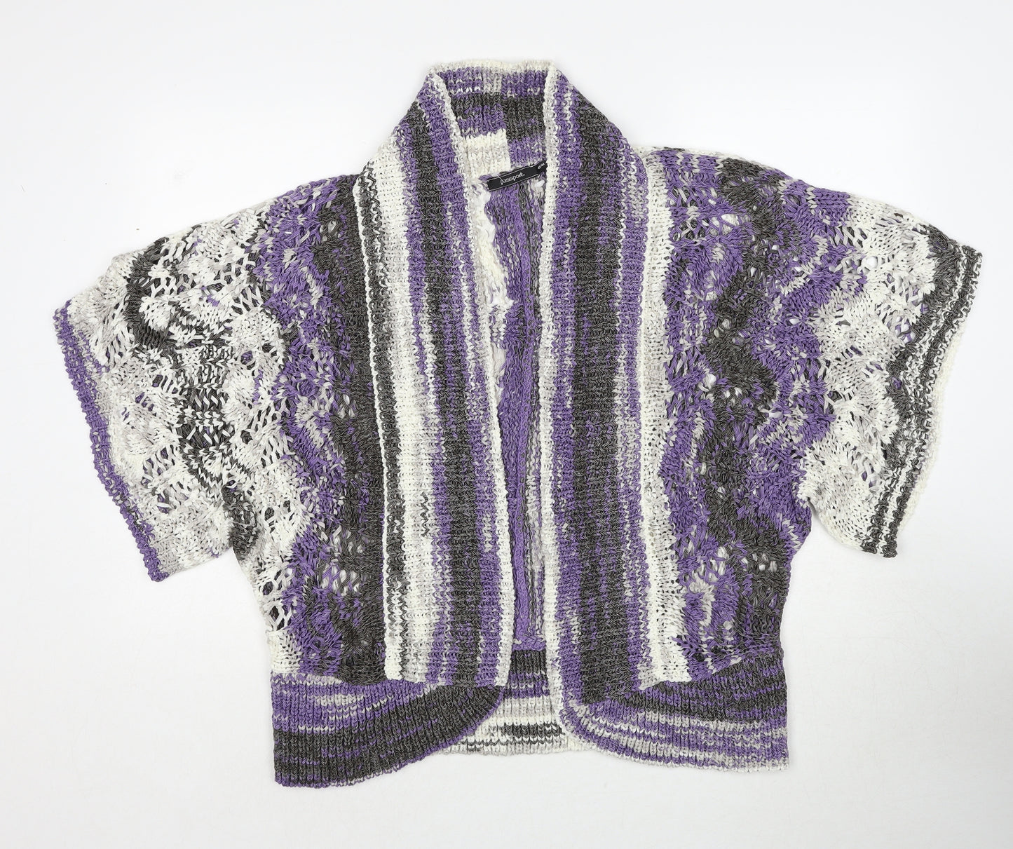 Passport Womens Multicoloured V-Neck Acrylic Cardigan Jumper Size 14 - Size 14-16