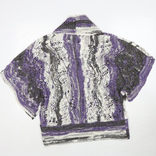 Passport Womens Multicoloured V-Neck Acrylic Cardigan Jumper Size 14 - Size 14-16