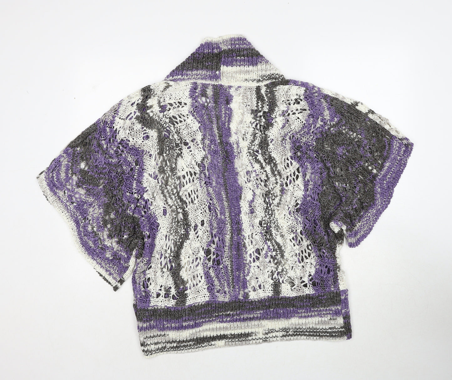 Passport Womens Multicoloured V-Neck Acrylic Cardigan Jumper Size 14 - Size 14-16