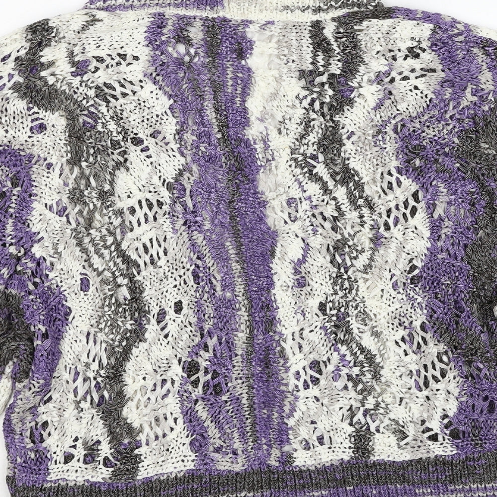 Passport Womens Multicoloured V-Neck Acrylic Cardigan Jumper Size 14 - Size 14-16
