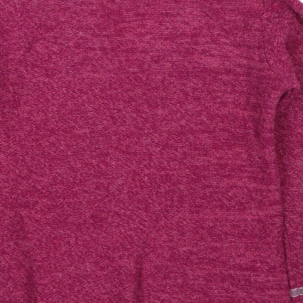 Fat Face Girls Pink V-Neck Geometric Wool Pullover Jumper Size 8-9 Years Pullover