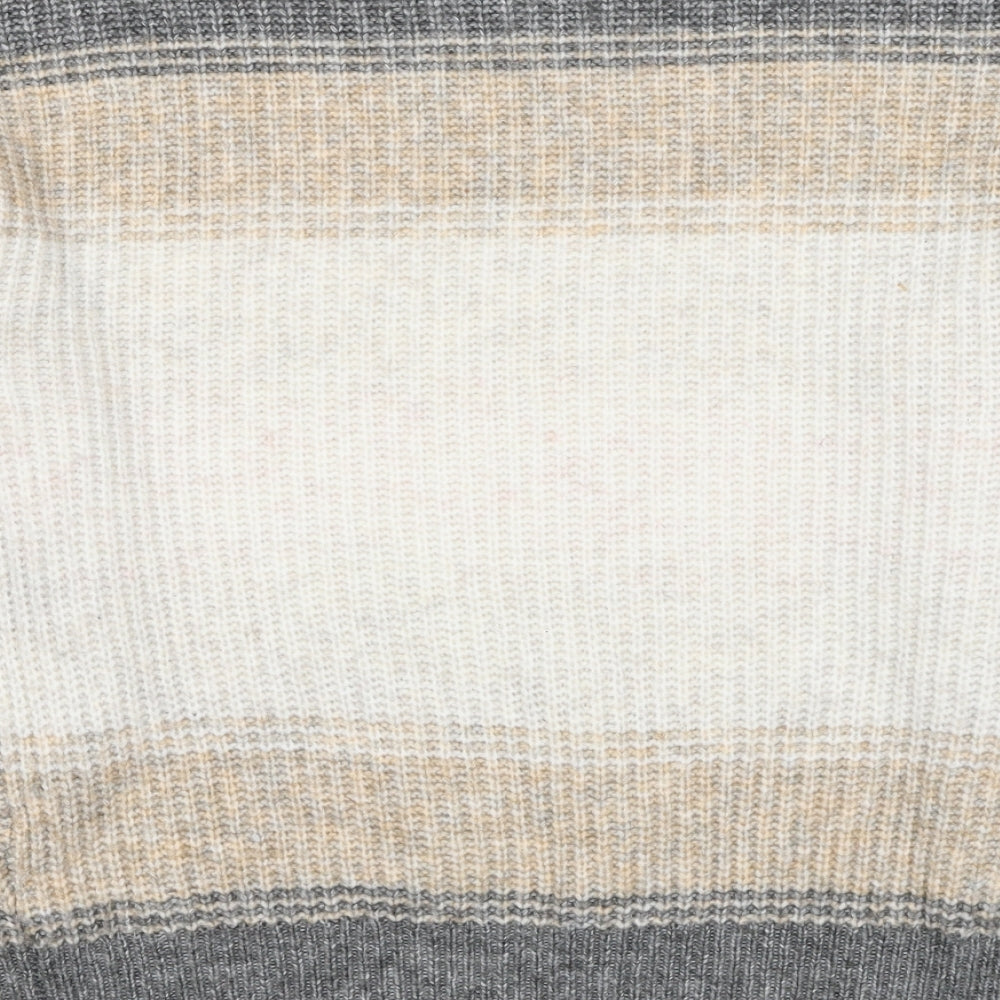 Marks and Spencer Womens Multicoloured Round Neck Striped Polyester Pullover Jumper Size M