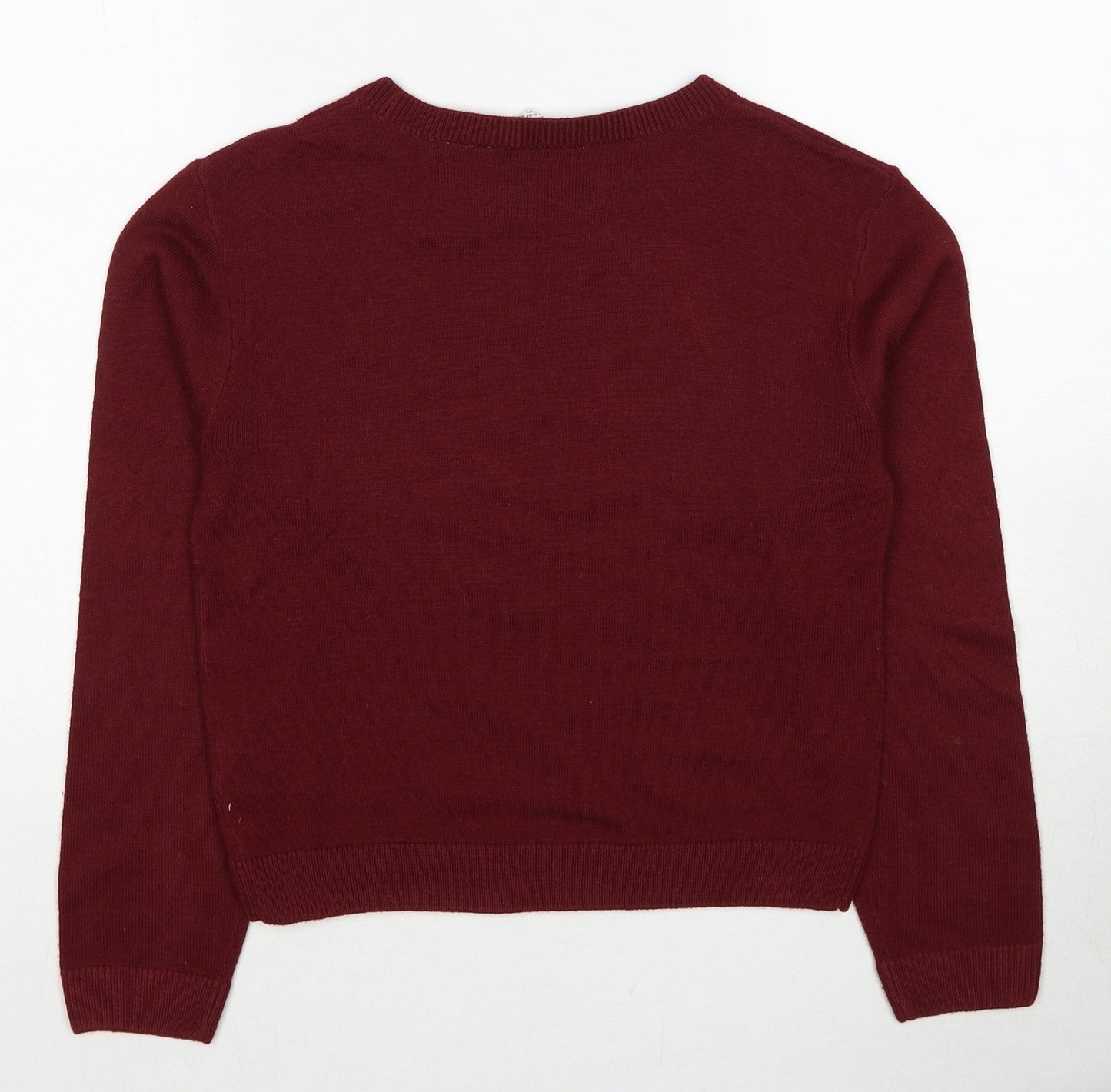 H&M Girls Red Round Neck Acetate Pullover Jumper Size 10-11 Years Pullover - Age 10-12 Years, Hogwarts