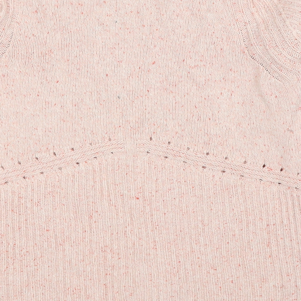 Per Una Womens Pink Round Neck Cotton Pullover Jumper Size S