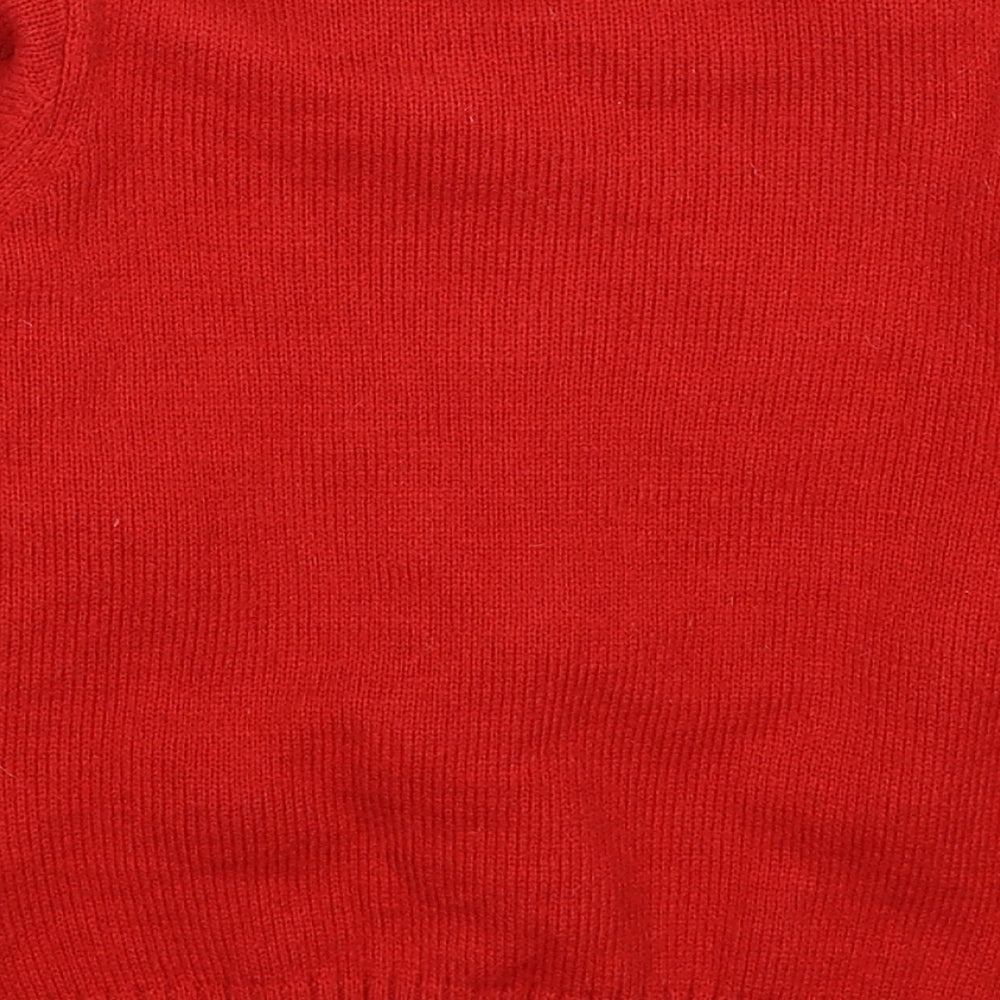 Lily & Dan Girls Red Round Neck Acrylic Pullover Jumper Size 5-6 Years Pullover - Reindeer