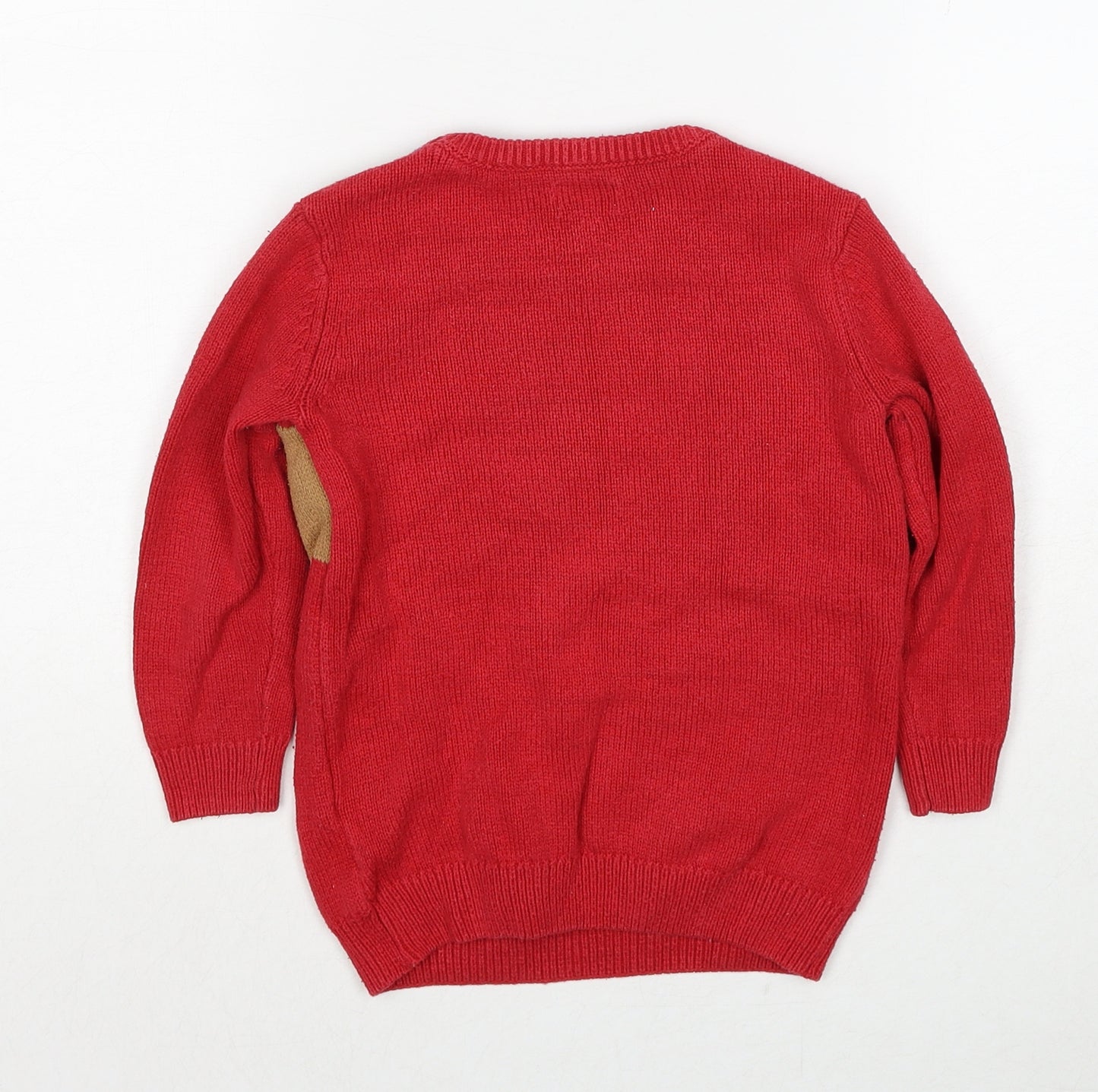 Outfit Boys Red Round Neck Cotton Pullover Jumper Size 3-4 Years Pullover - Christmas Reindeer