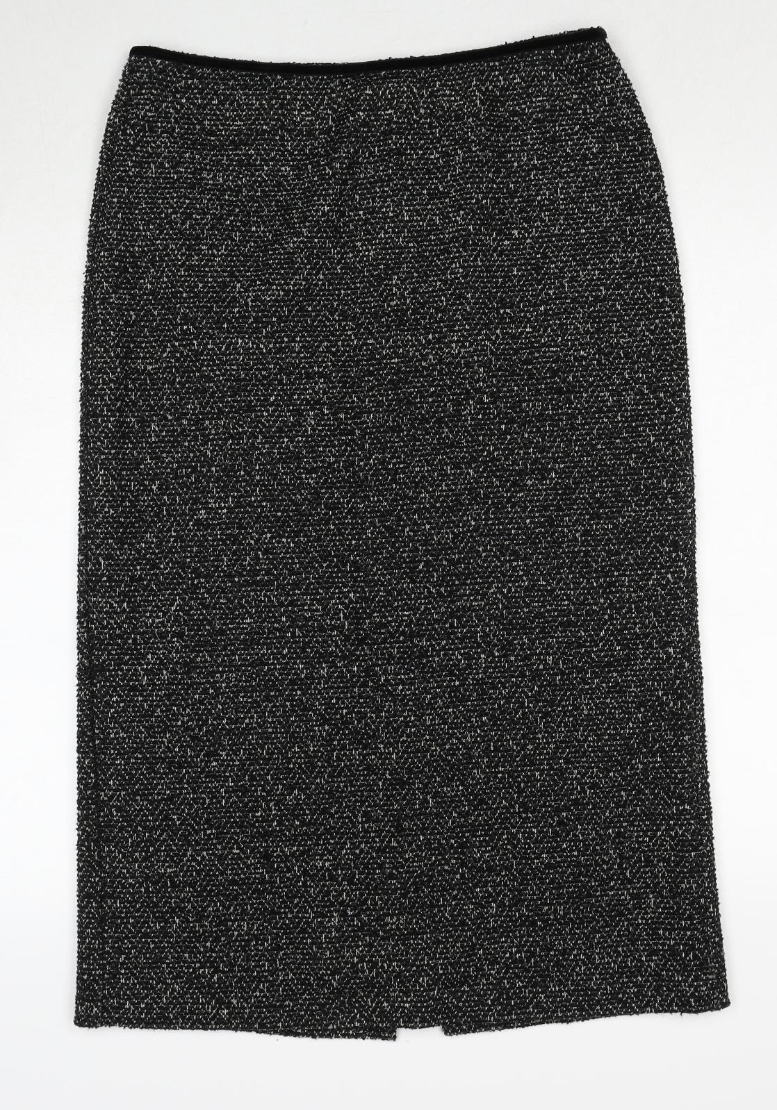 Marks and Spencer Womens Black Acrylic A-Line Skirt Size 12