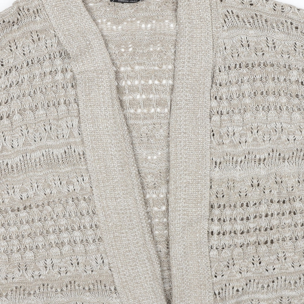 Select Womens Ivory V-Neck Acrylic Cardigan Jumper Size S