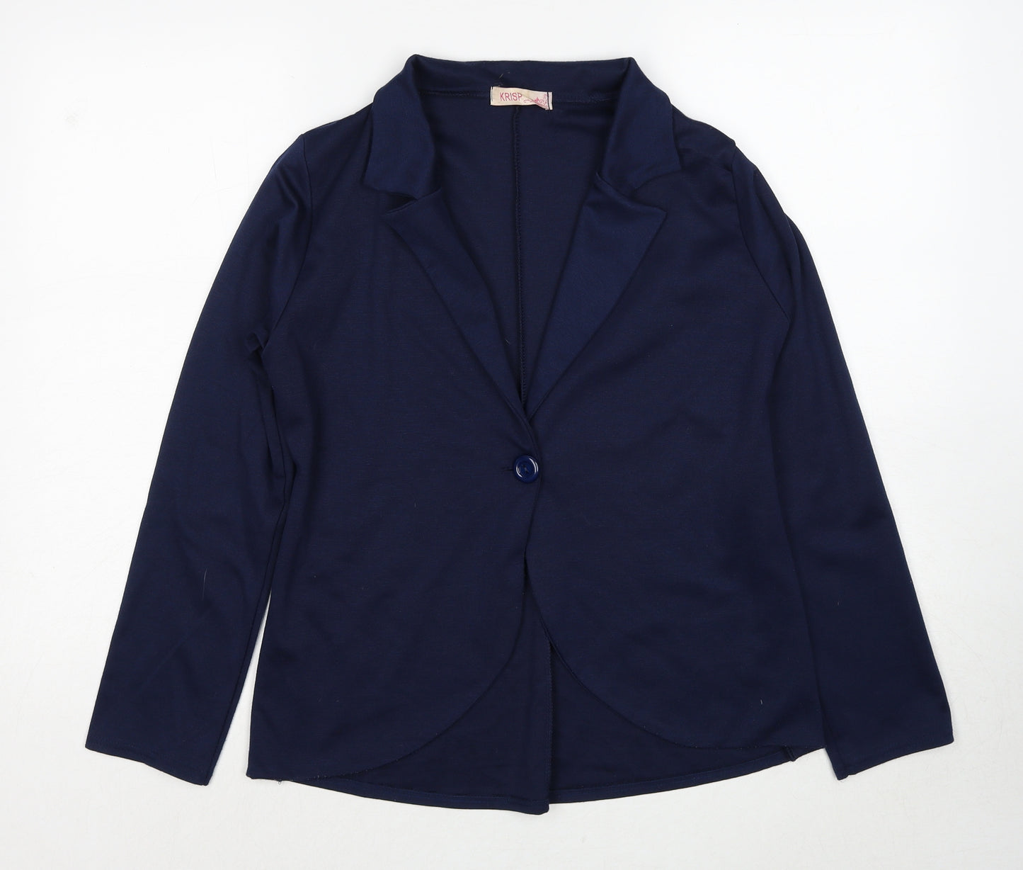 Krisp Womens Blue V-Neck Polyester Cardigan Jumper Size 12