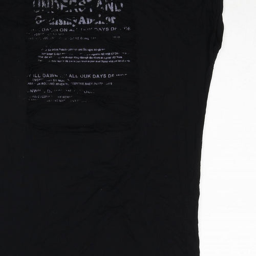 Smiton Womens Black Viscose Basic T-Shirt Size S Round Neck - London Girls, Size S/M