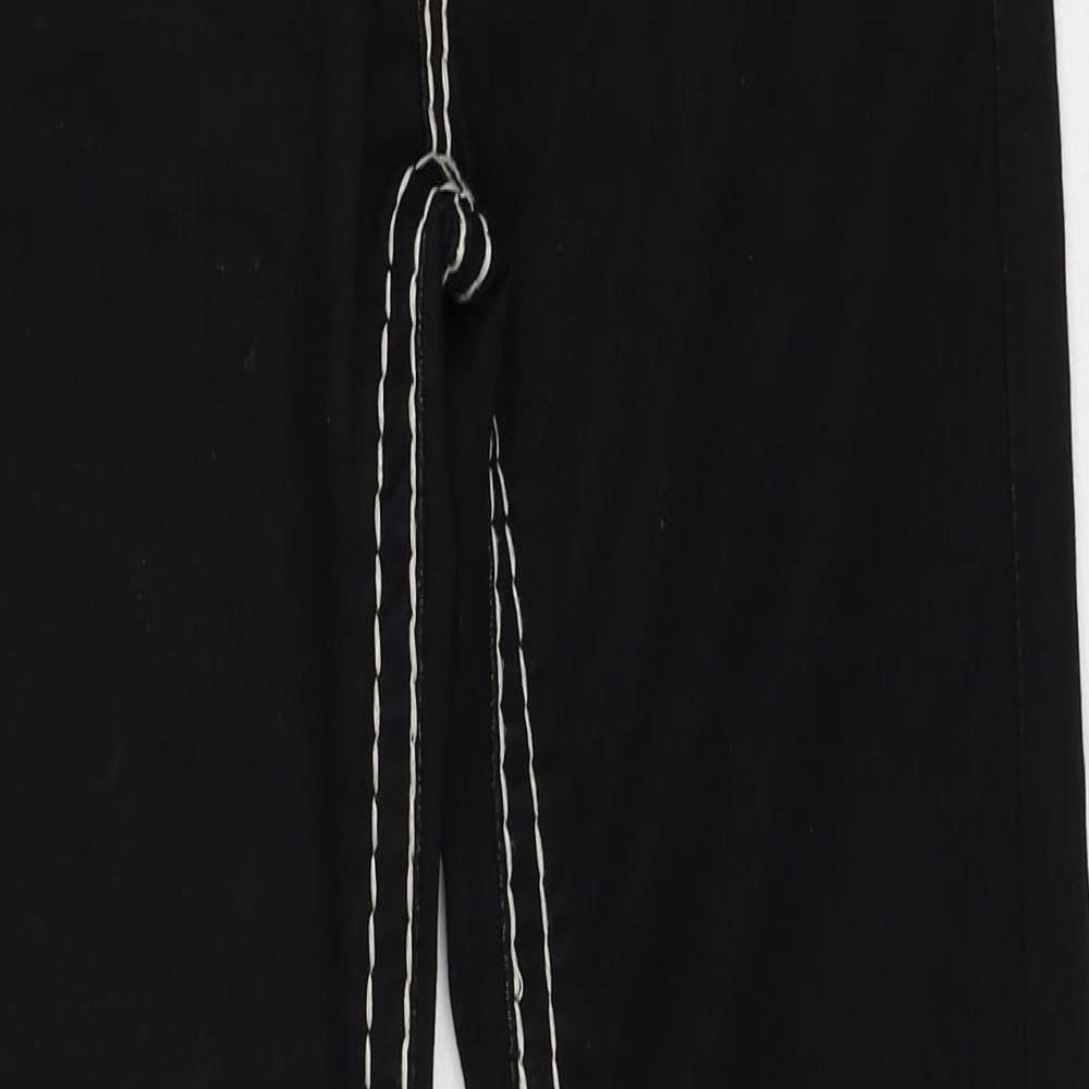 Fashion Denim Womens Black Cotton Straight Jeans Size 8 Regular Zip