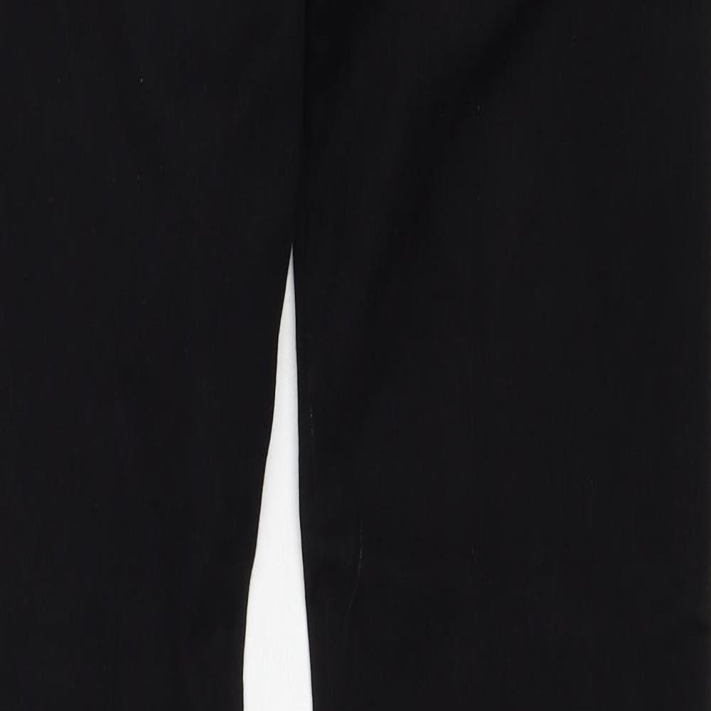 Fashion Denim Womens Black Cotton Straight Jeans Size 8 Regular Zip