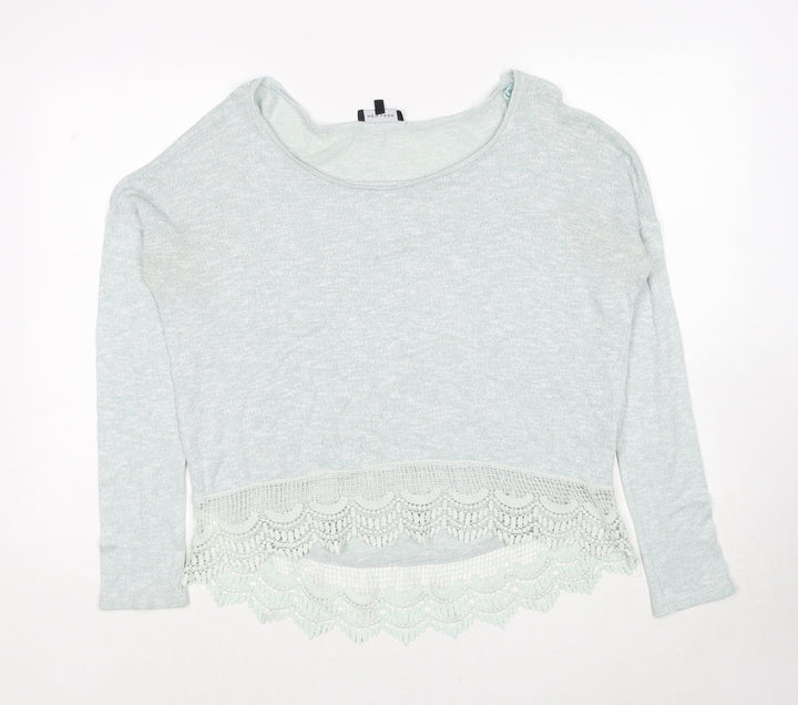 New Look Womens Blue Boat Neck Viscose Pullover Jumper Size 10