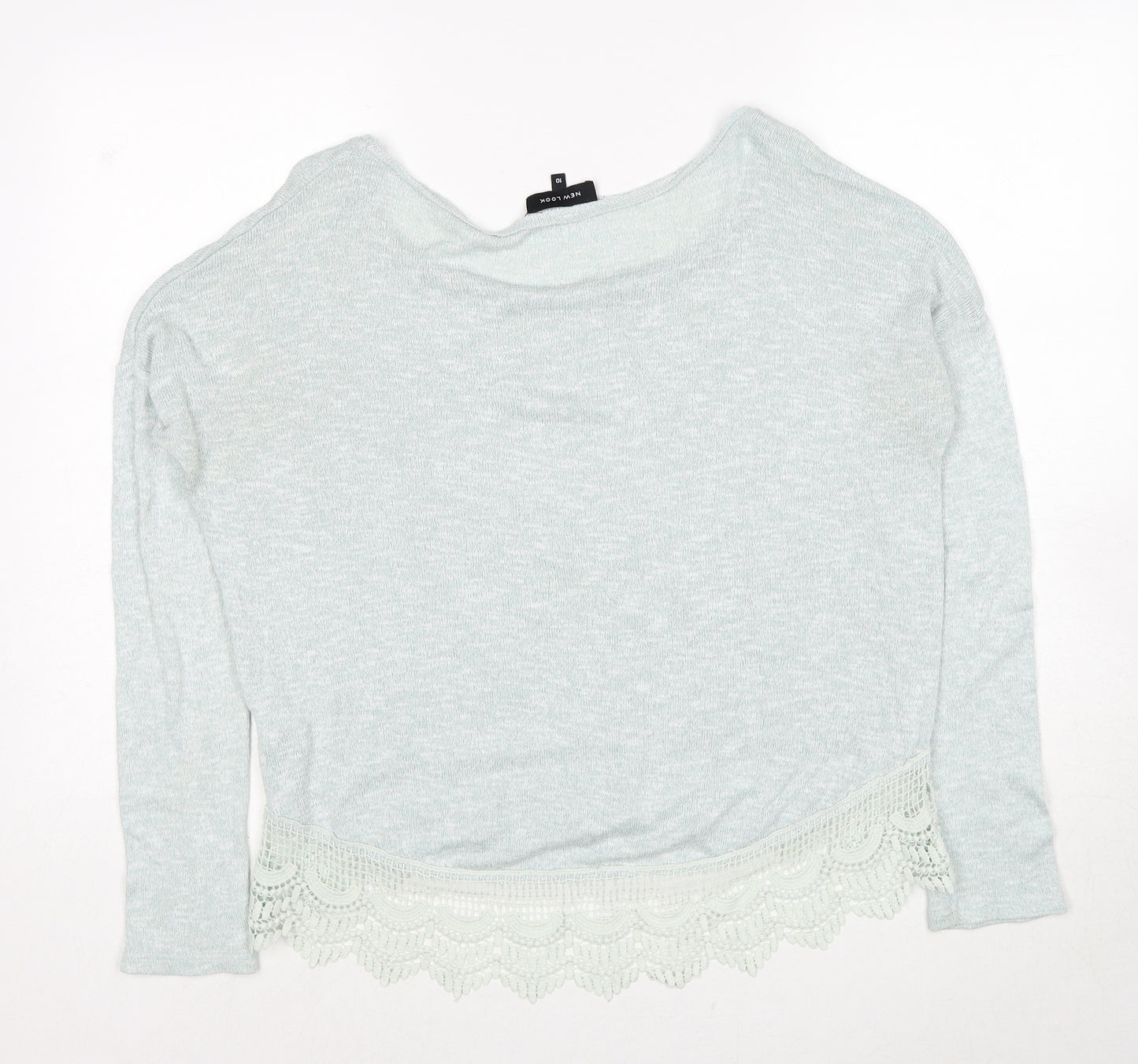 New Look Womens Blue Boat Neck Viscose Pullover Jumper Size 10
