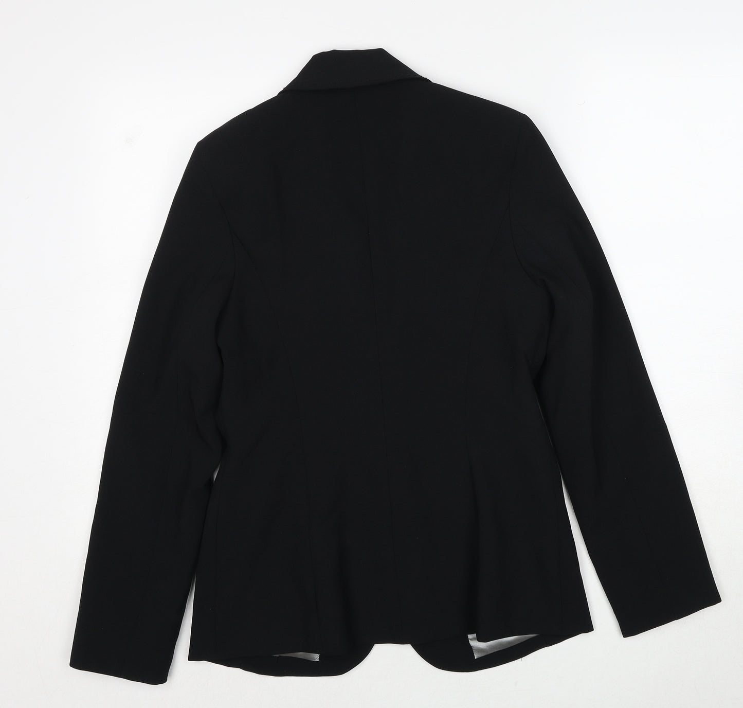 AMARANTO Womens Black Polyester Jacket Blazer Size 10