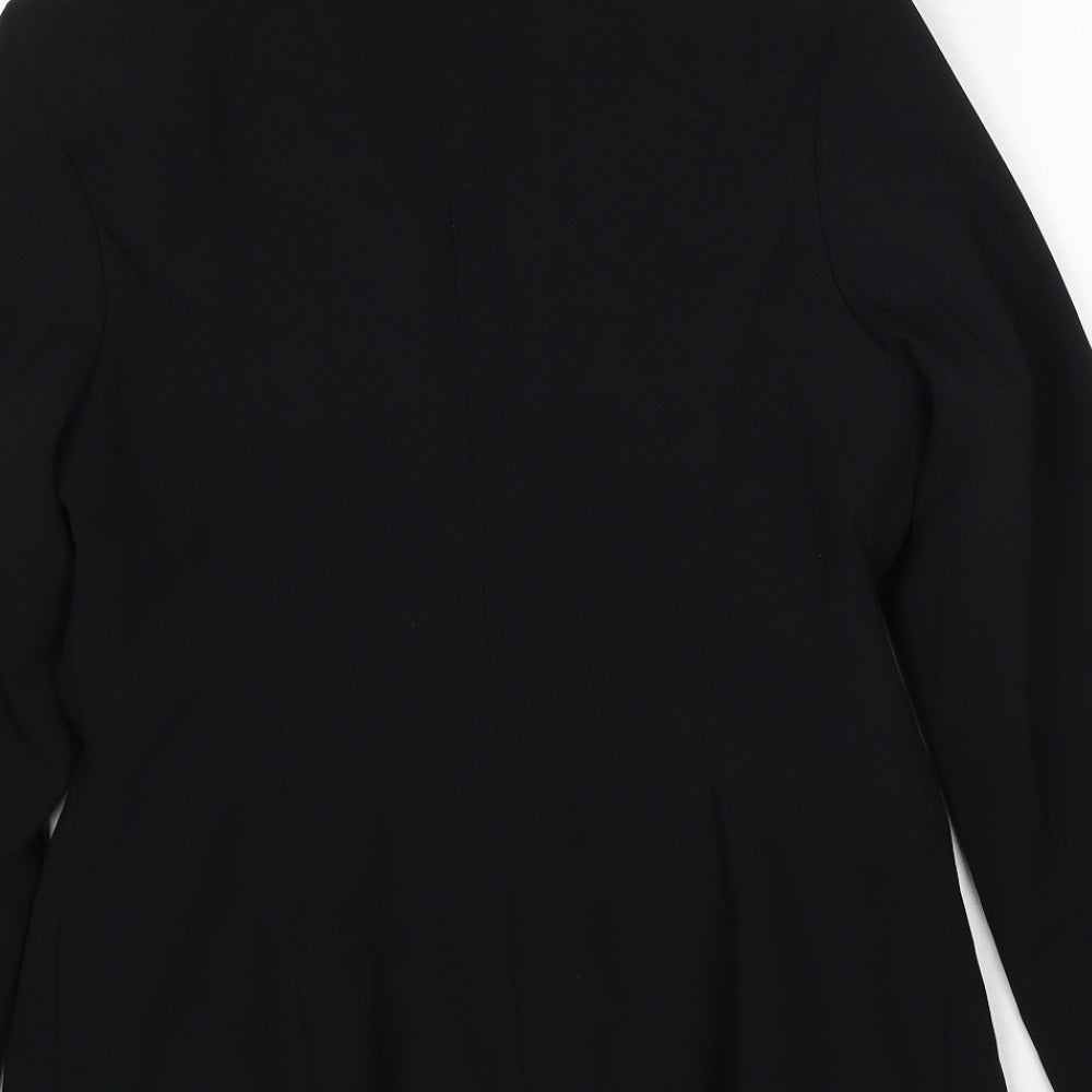 AMARANTO Womens Black Polyester Jacket Blazer Size 10