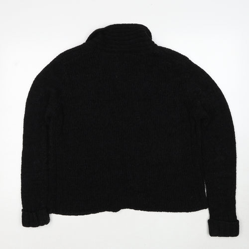 Per Una Womens Black Collared Polyester Cardigan Jumper Size L