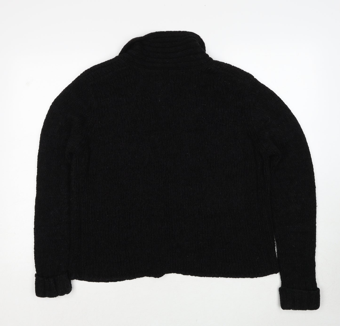 Per Una Womens Black Collared Polyester Cardigan Jumper Size L
