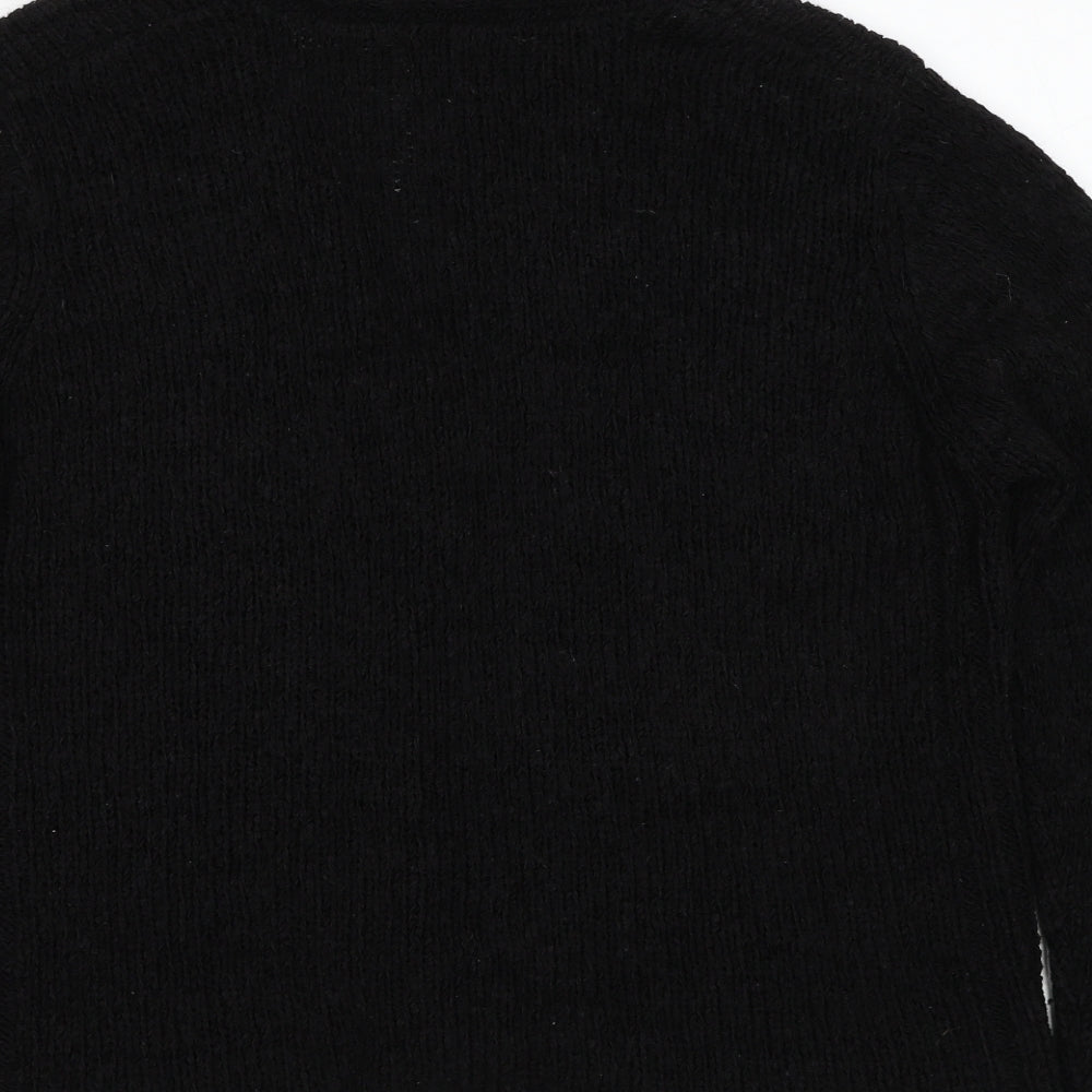 Per Una Womens Black Collared Polyester Cardigan Jumper Size L