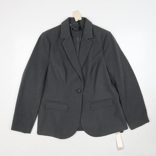Capsule Womens Grey Polyester Jacket Blazer Size 14