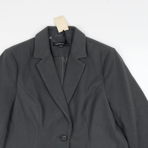 Capsule Womens Grey Polyester Jacket Blazer Size 14