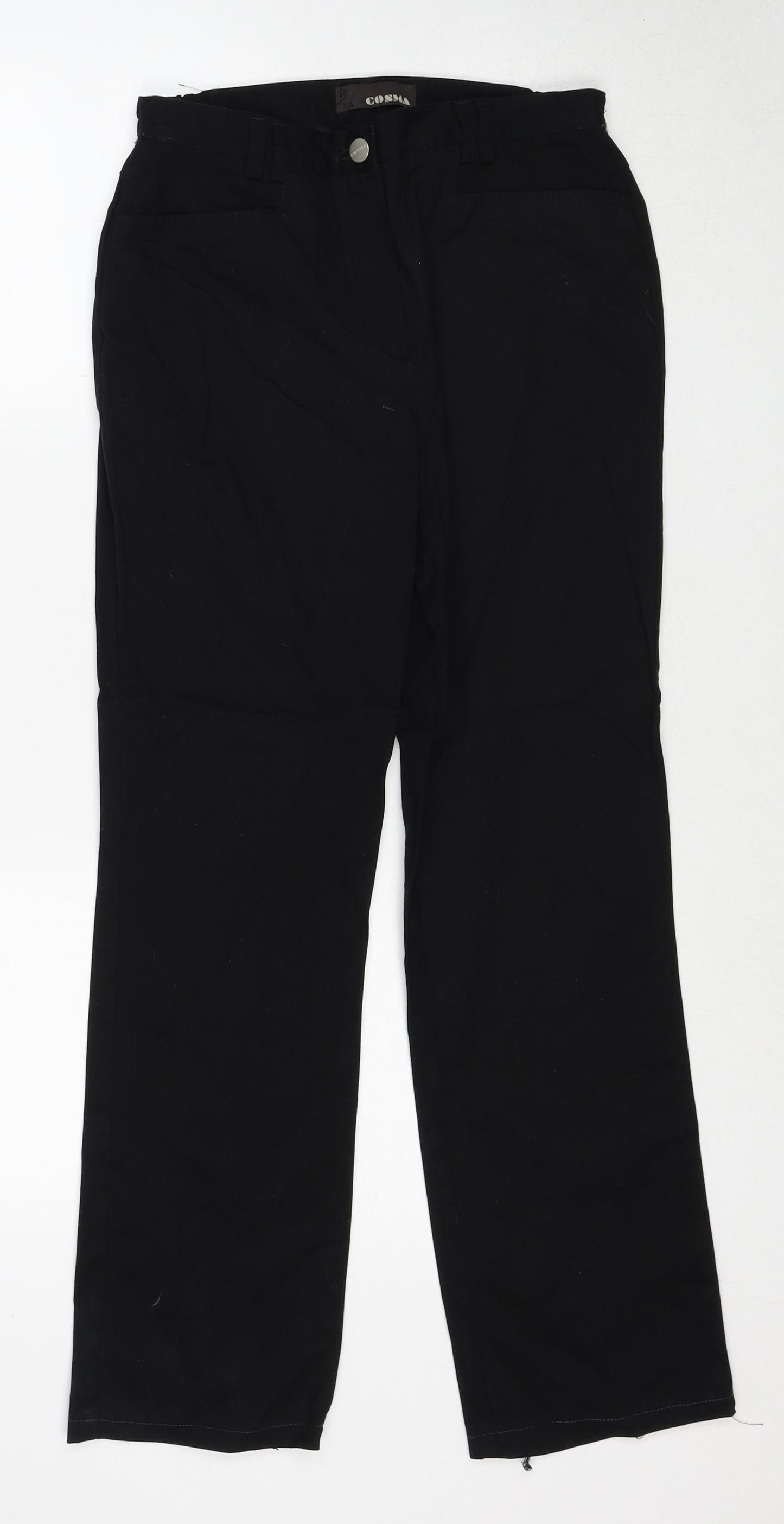 Cosna Womens Black Cotton Trousers Size 10 Regular Zip