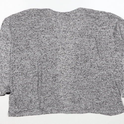 H&M Womens Grey V-Neck Viscose Cardigan Jumper Size XS