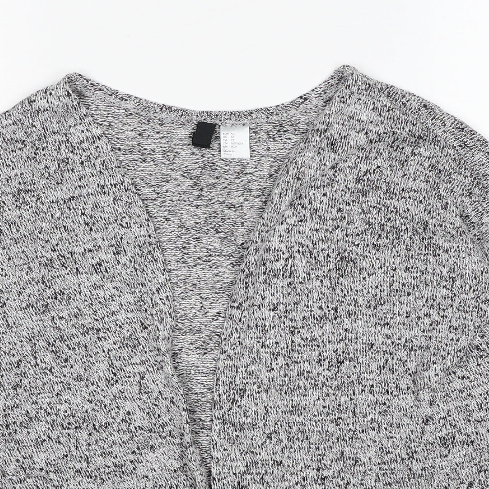 H&M Womens Grey V-Neck Viscose Cardigan Jumper Size XS