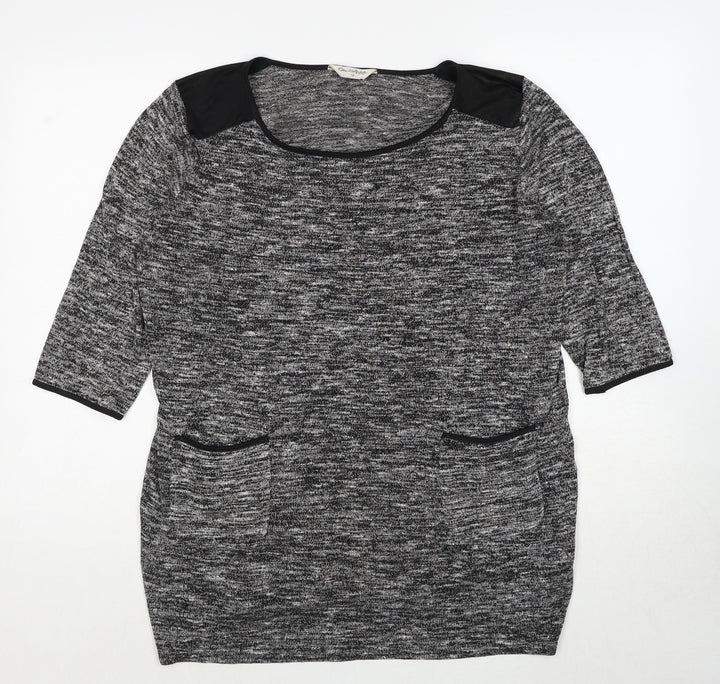 Miss Selfridge Womens Grey Round Neck Polyester Pullover Jumper Size 12