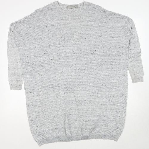 ASOS Womens Grey Polyester Jumper Dress Size 6 Round Neck Pullover