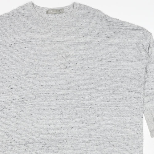 ASOS Womens Grey Polyester Jumper Dress Size 6 Round Neck Pullover
