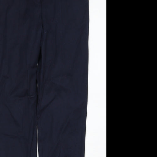 Zara Womens Blue Cotton Trousers Size 6 Regular Zip