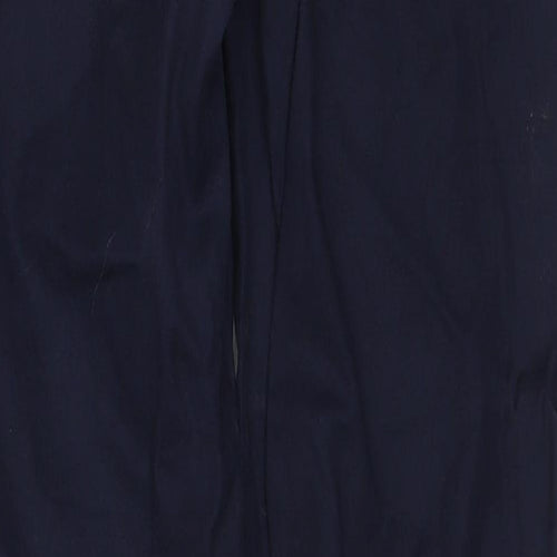 Zara Womens Blue Cotton Trousers Size 6 Regular Zip